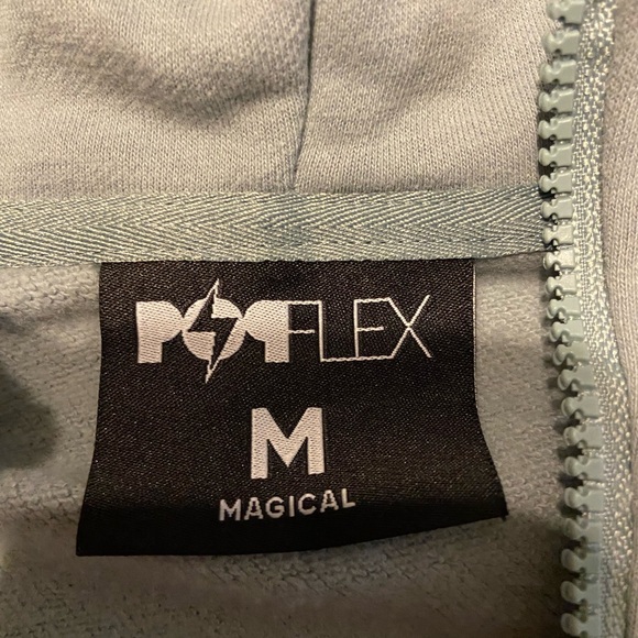 Popflex Dusty Blue Oversized Cropped Quarter Zip - Size M - Picture 3 of 4